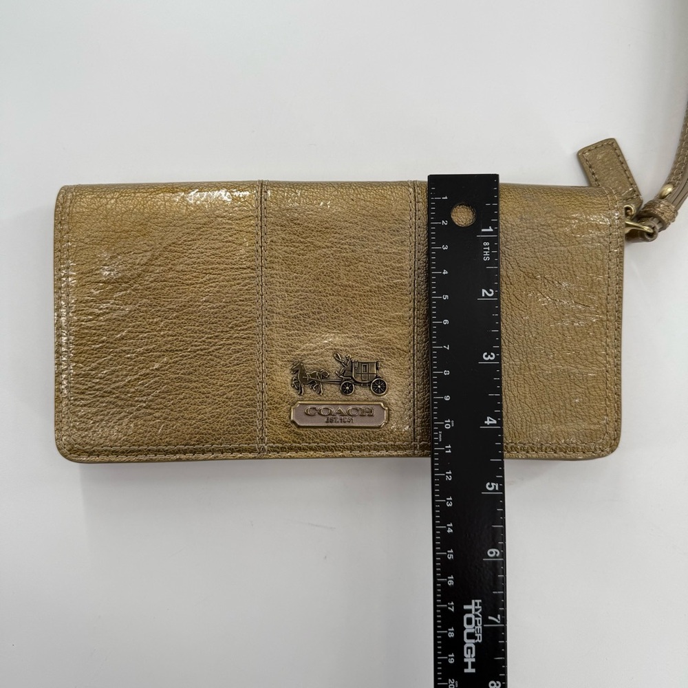 Coach Gold Leather Wristlet - Picture 6 of 6